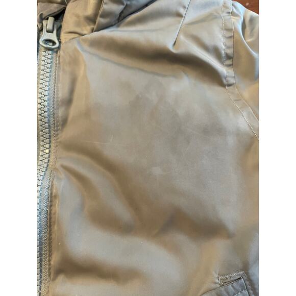 Baby Gap 12-18 Months Snowsuit Hooded One Piece Olive Green Orange Pockets Flaws - Picture 13 of 16